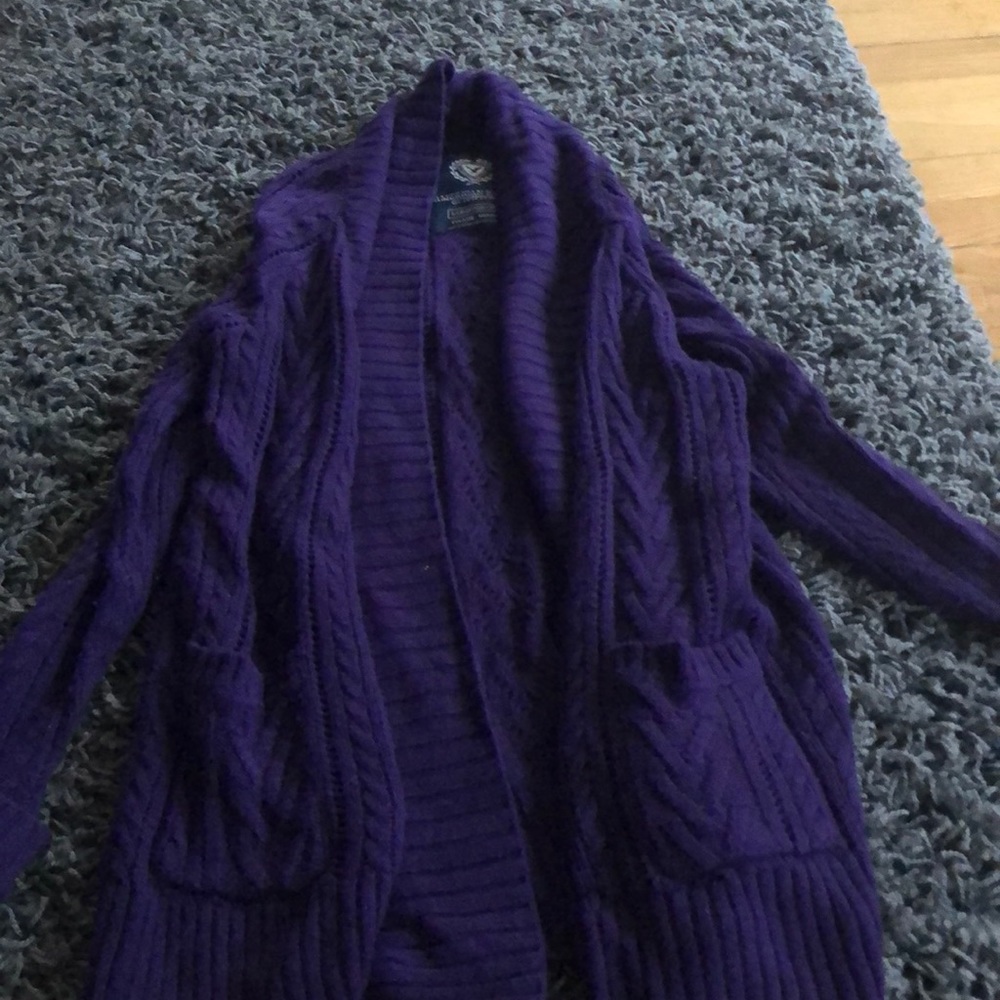 American eagle Purple long cardigan